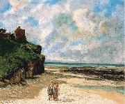 Gustave Courbet The Beach at Saint-Aubin-sur-Mer oil painting reproduction